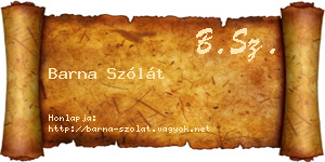 Barna Szólát névjegykártya